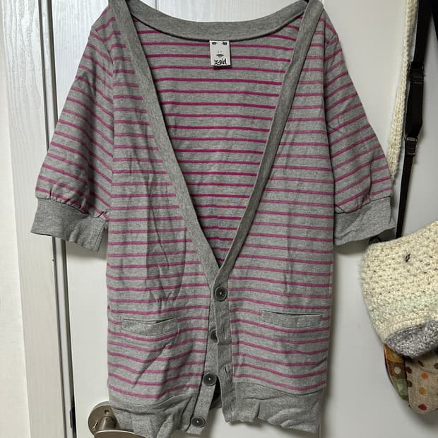 xgirl 빈티지 모리 갸루 반팔 가디건