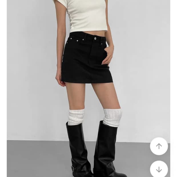 블랙업 토런스 코튼 미니스커트 M