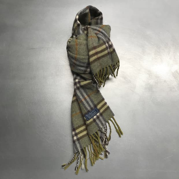 버버리 정품 램스울 머플러 카키