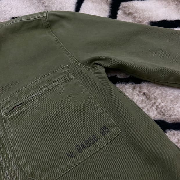 [한국L]ZARA 빈티지 워시드 데님 집업/카키/릴렉스드 핏