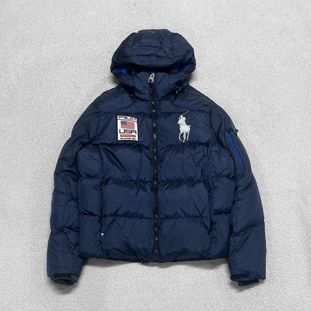 폴로 랄프로렌 치프키프 빅 포니 USA 다운 패딩 네이비