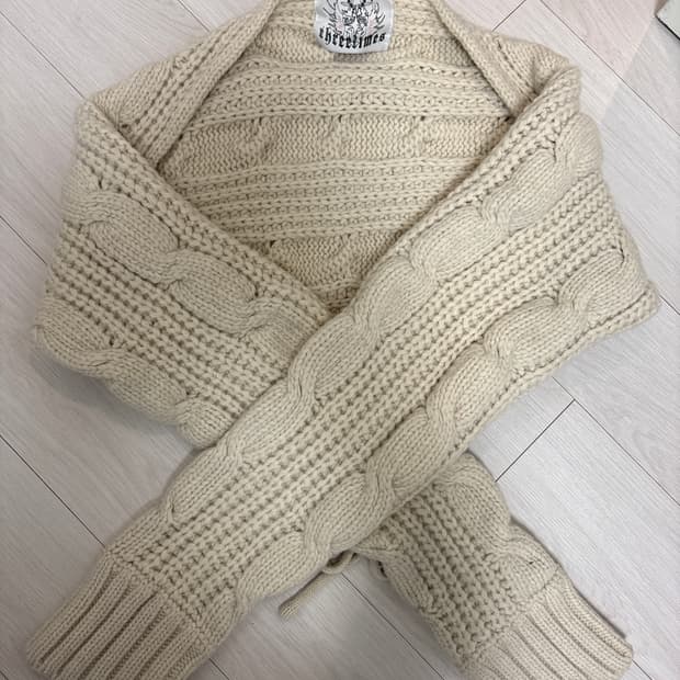 쓰리타임즈 케이블 볼레로 스틸아이보리