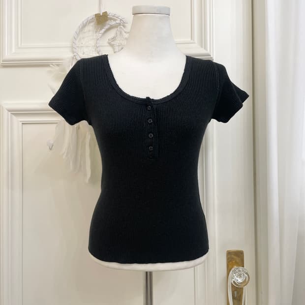 black twinkle span basic top(size-M)