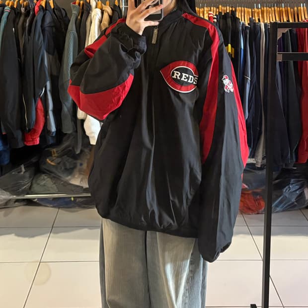 마제스틱 신시내티 레즈 반집업