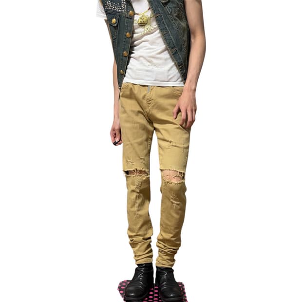 REPRESENT distressed 스키니 진