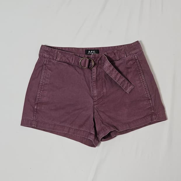 아페쎄 A.P.C 벨트 크롭쇼츠 반바지 숏팬츠 버건디 여성 36