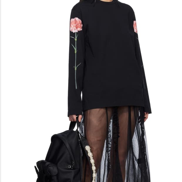 시몬 로샤 카네이션 롱 슬리브 티셔츠