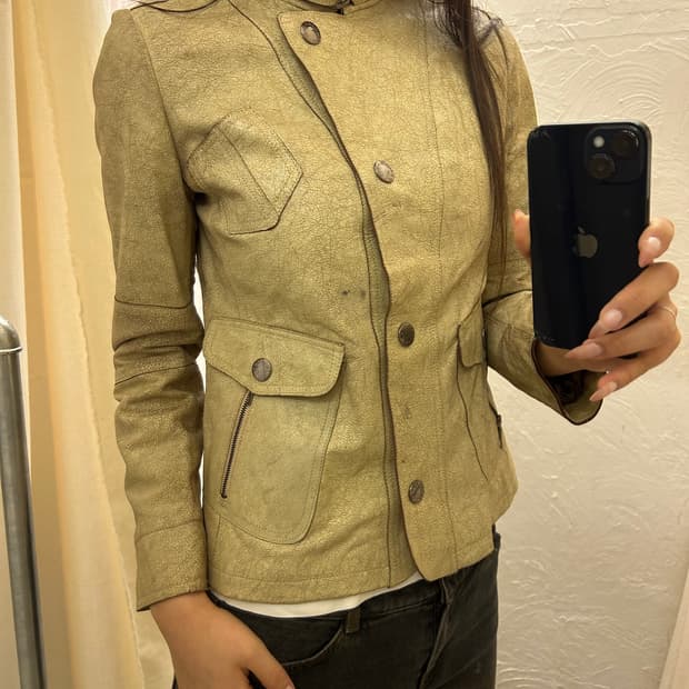 MCM flake leather jacket