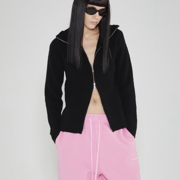 쓰리투에이티 투웨이 니트 집업 블랙