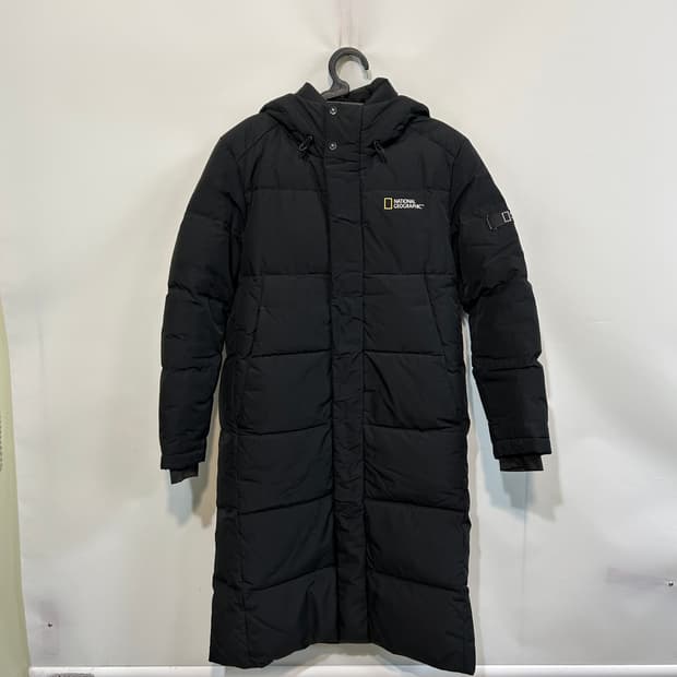 내셔널지오그래픽  여성 구스다운 롱패딩 90 블랙