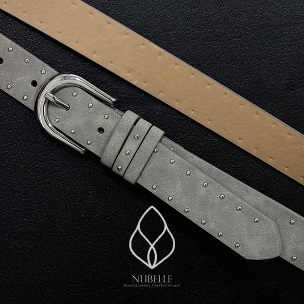 🌗 Suede stud belt / 스웨이드 가죽 스터드 벨트