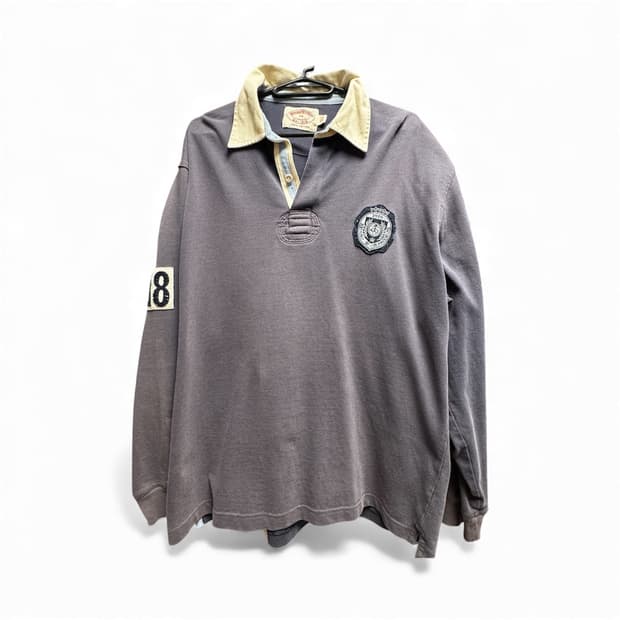 빈티지 럭비 카라 티셔츠 L