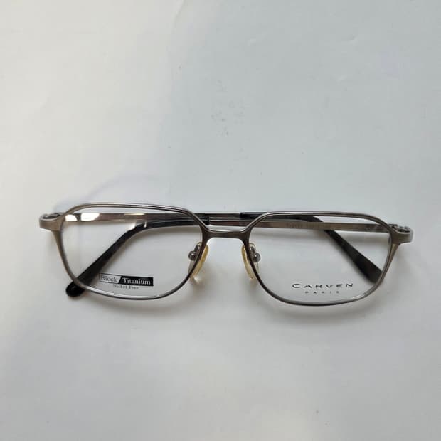 [Carven] Titanium Silver Square Glasses