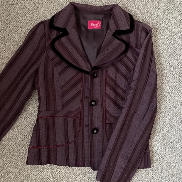 Vintage 오네갸루 오리엔탈 에스닉 퍼플 자켓