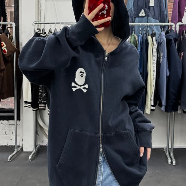 베이프 해적 스컬 후드집업