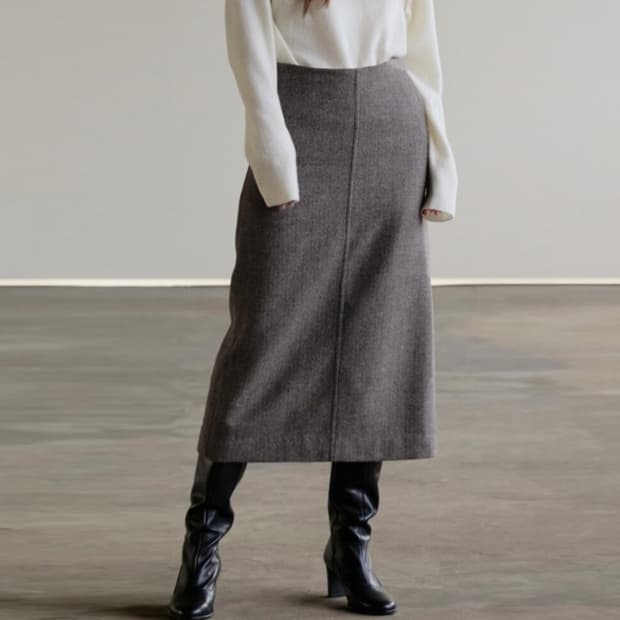 에이치에이트(H8) 트위드 울스커트 55 새상품