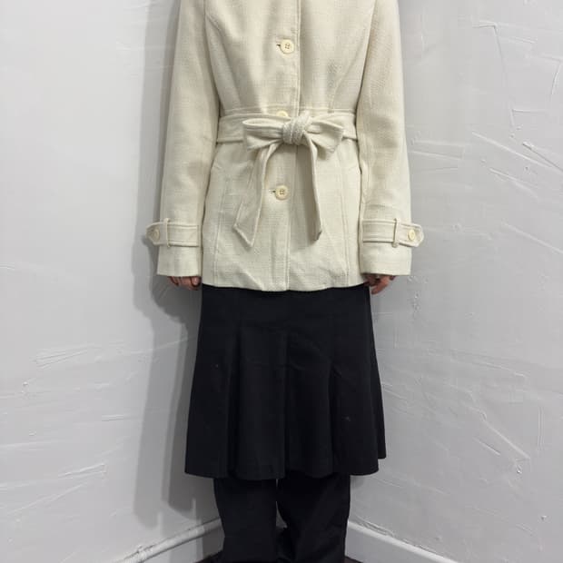 emilyan white belt coat