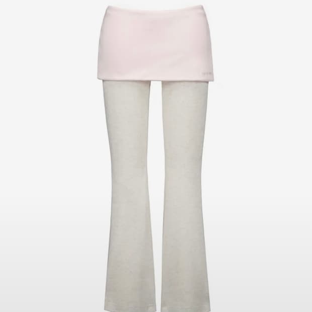 포어링 폴딩 Folding skirt pants (pink-cream)