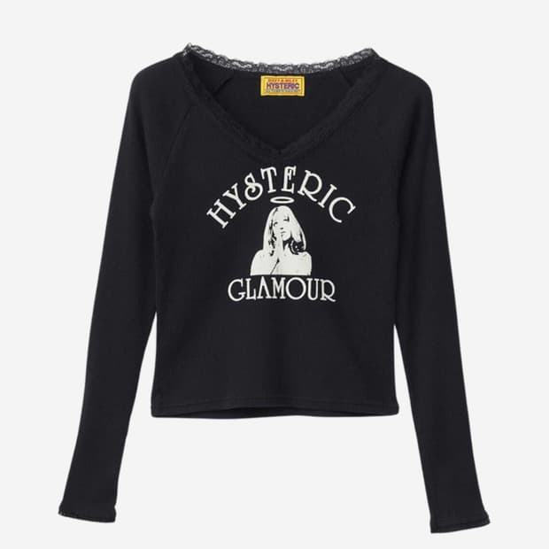 히스테릭글래머 히스테릭 엔젤 숏 티셔츠 블랙