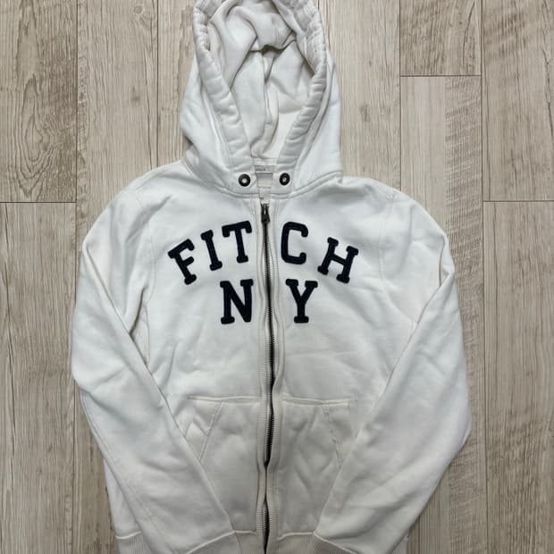 아베크롬비 후드집업 화이트 L