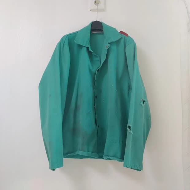 90s 아메리칸 워크웨어 셔츠 디스트레스드 선페이드