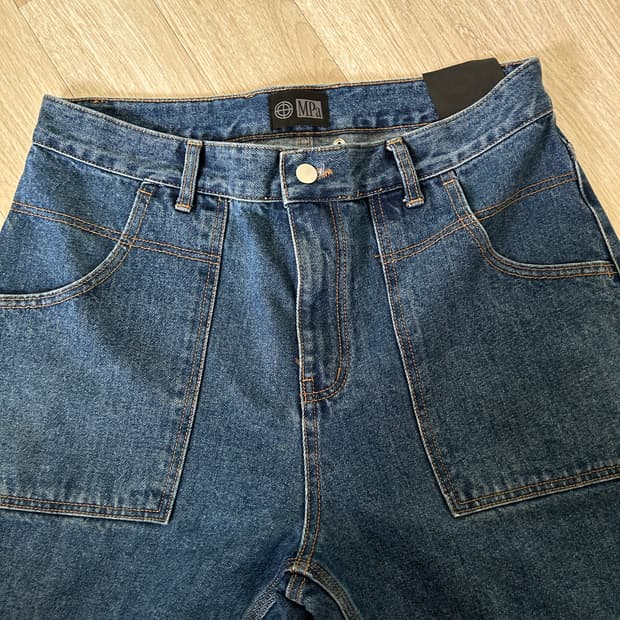 플라스틱 프로덕트 PAINTER DENIM PANTS Mid blue