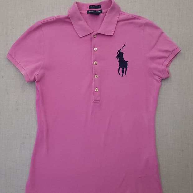 폴로 랄프로렌 핑크 빅포니 반팔 카라티 s