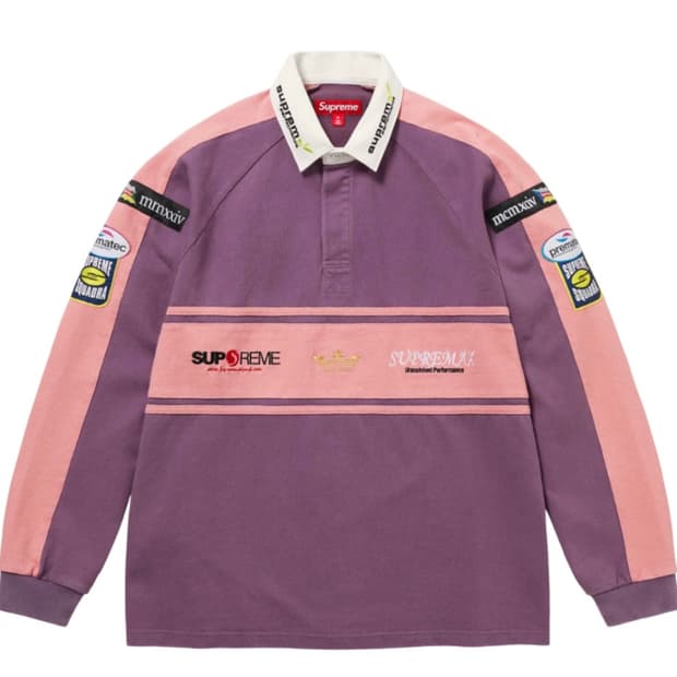 슈프림 체스트 스트라이프 럭비 퍼플 - 24FW