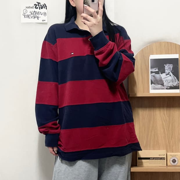 [정품] 타미 네이비 레드 럭비티 [ XL ]