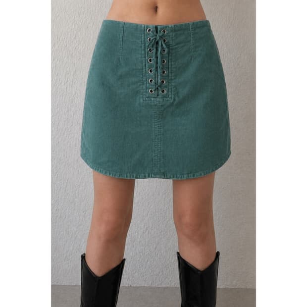 딥 민트 미니 스커트
