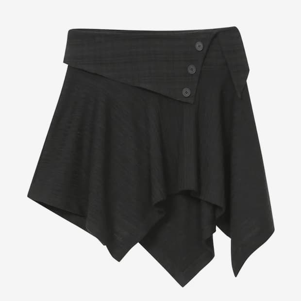 미세키서울 Unbalanced flow 미니스커트 블랙