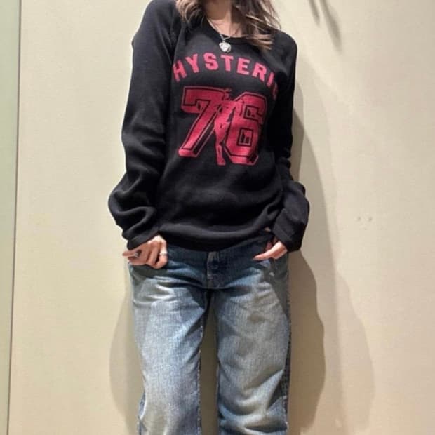 히스테릭 글래머 와플 롱 슬리브