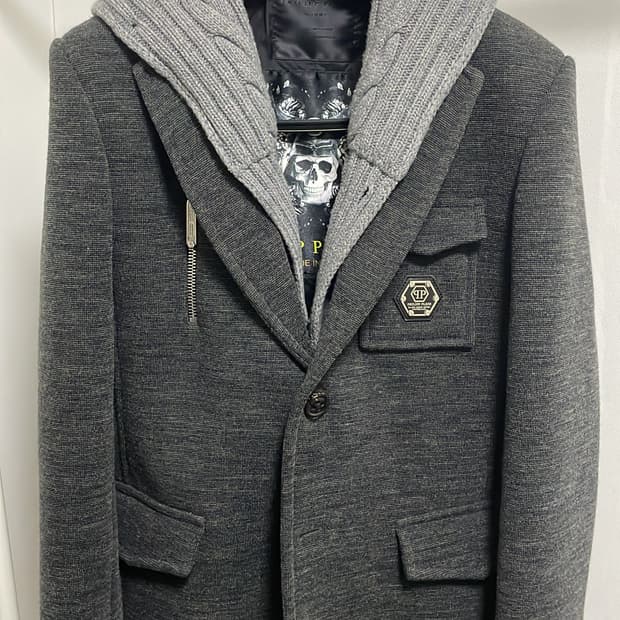 필립플레인 블레이저 니트 후드 자켓