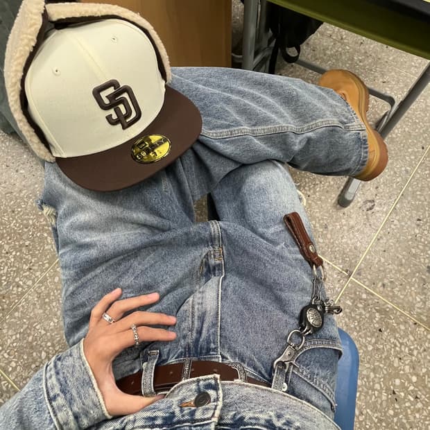 도프제이슨 레더 벨트 브라운