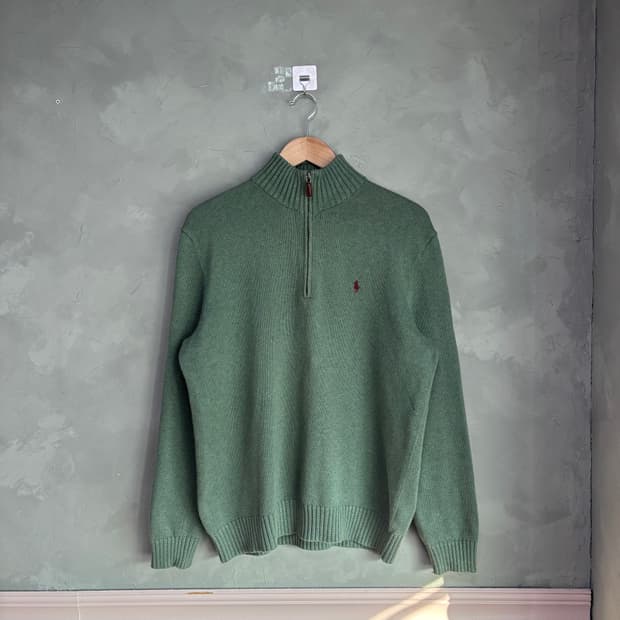 폴로 랄프로렌 반집업 니트 카키 그린