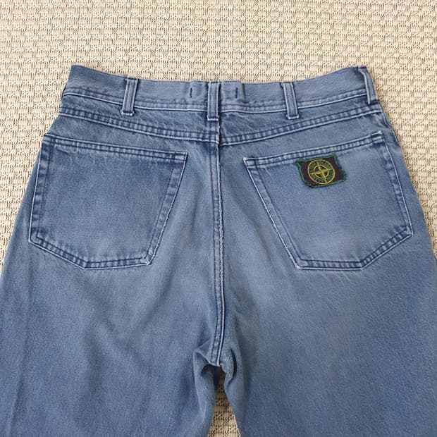 90s 스톤 아일랜드 그린 엣지 데님 진
