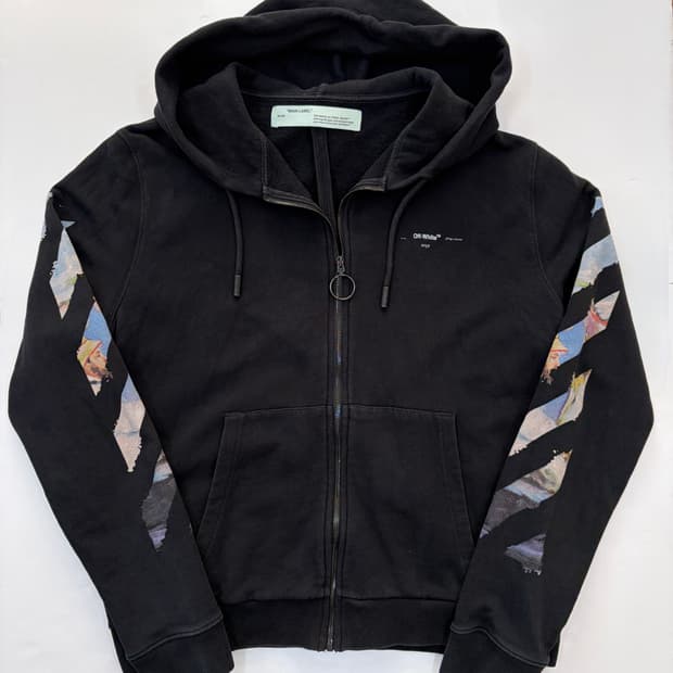 오프화이트 모네 유화 후드집업