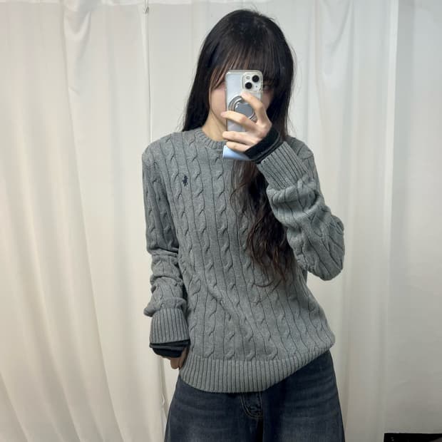 Polo Grey Cable Knit