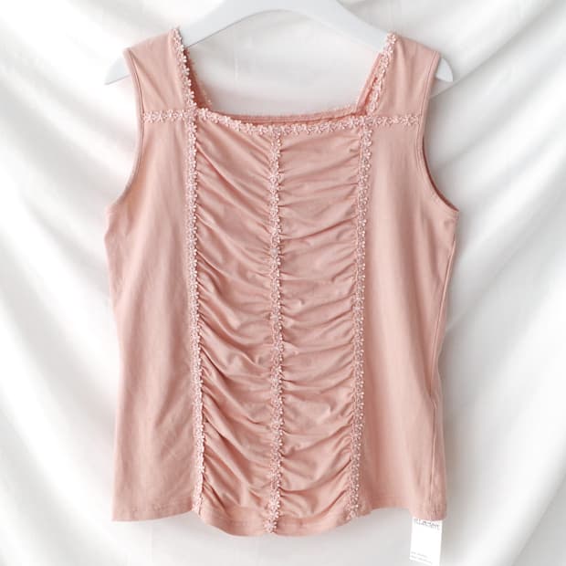 shirring sleeveless