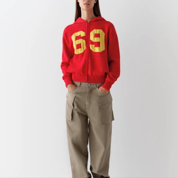 [S,M] 기마구아스 69 니트 후드집업