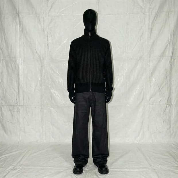 calvin klein coated zip up sweater