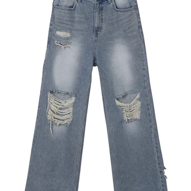 yeel 워싱 디스트로이드 데님 팬츠