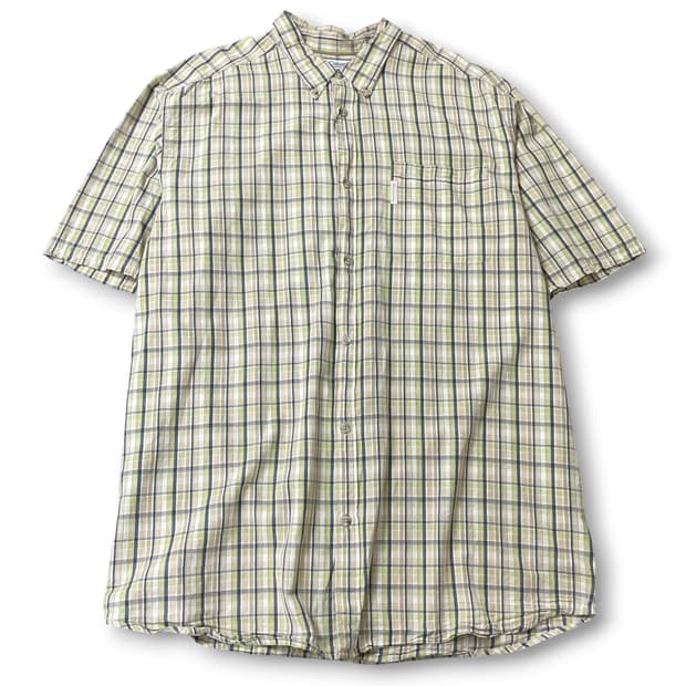 콜롬비아 그린 버튼다운 체크 셔츠 2XL