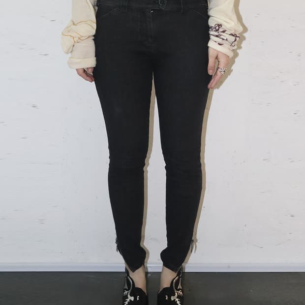 발렌시아가 by 니콜라스 제스키에르 12AW 지퍼 디테일 데님팬츠 블랙