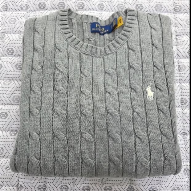 폴로 랄프로렌 케이블 니트 그레이 ~55