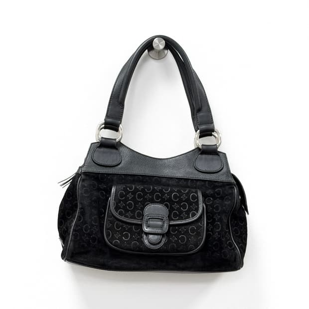 셀린느 트리오페 스웨이드 & 레더 숄더백