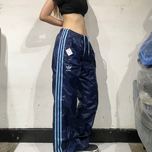 아디다스 네이비 블루 삼선 우븐 트레이닝 팬츠 95