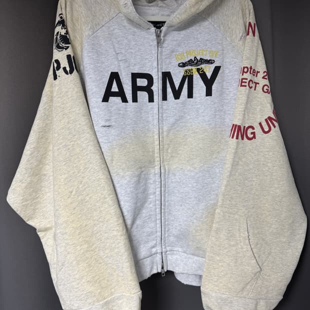 프로젝트gr 더티 멜란지 후드집업