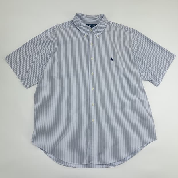 Co515 2XL 폴로 랄프로렌 블루블랙 스트라이프 반팔 셔츠 남방