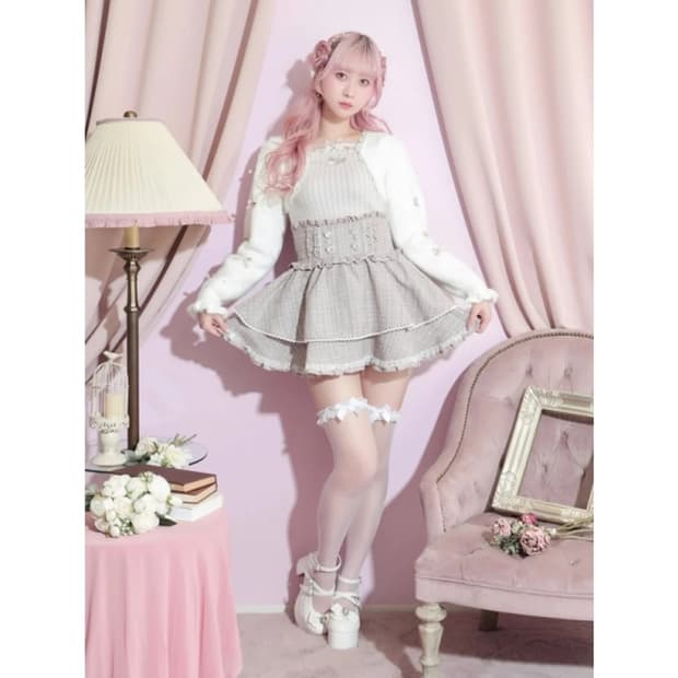 노에미 스카판 스커트 치도리리본니트 양산형지뢰계 양지뢰일브섭컬 디마럽